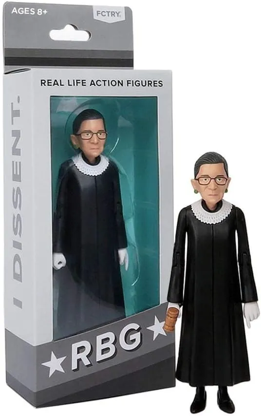 FCTRY Ruth Bader Ginsburg Political Action Figure - RBG Collectible, Novelty Figurine 2024 - RBJ Bobblehead-Inspired Gifts & Souvenirs - Gag Gift, Funny Idea - Office Desk Accessories