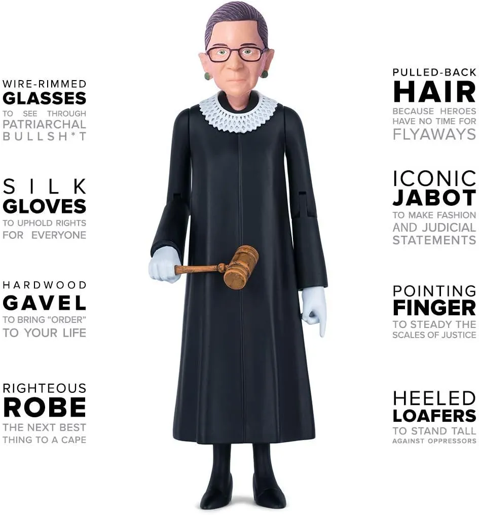 FCTRY Ruth Bader Ginsburg Political Action Figure - RBG Collectible, Novelty Figurine 2024 - RBJ Bobblehead-Inspired Gifts & Souvenirs - Gag Gift, Funny Idea - Office Desk Accessories