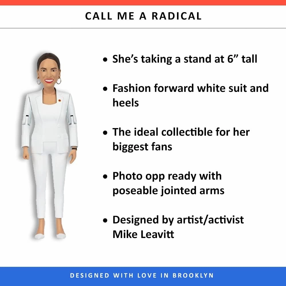 FCTRY Alexandria Ocasio-Cortez Real Life Political Action Figure: US Female Representative AOC Collectible Figurine Perfect for Collectors, Gag Gift, Funny Idea & Souvenirs