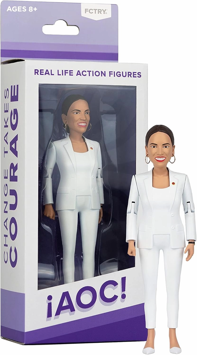 FCTRY Alexandria Ocasio-Cortez Real Life Political Action Figure: US Female Representative AOC Collectible Figurine Perfect for Collectors, Gag Gift, Funny Idea & Souvenirs
