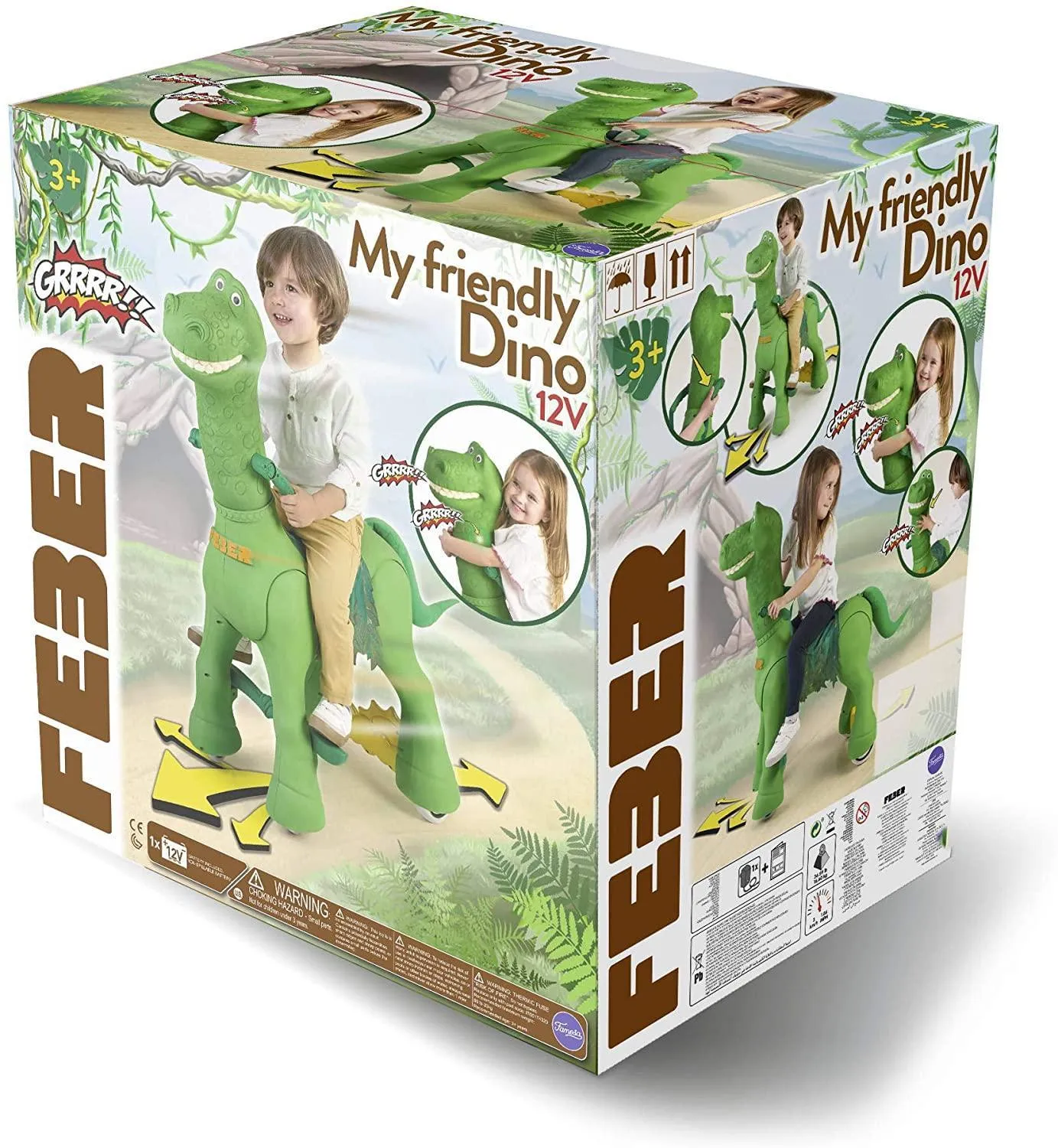 FEBER My Friendly Dino Dinosaur 12V Battery Rideon with Sounds