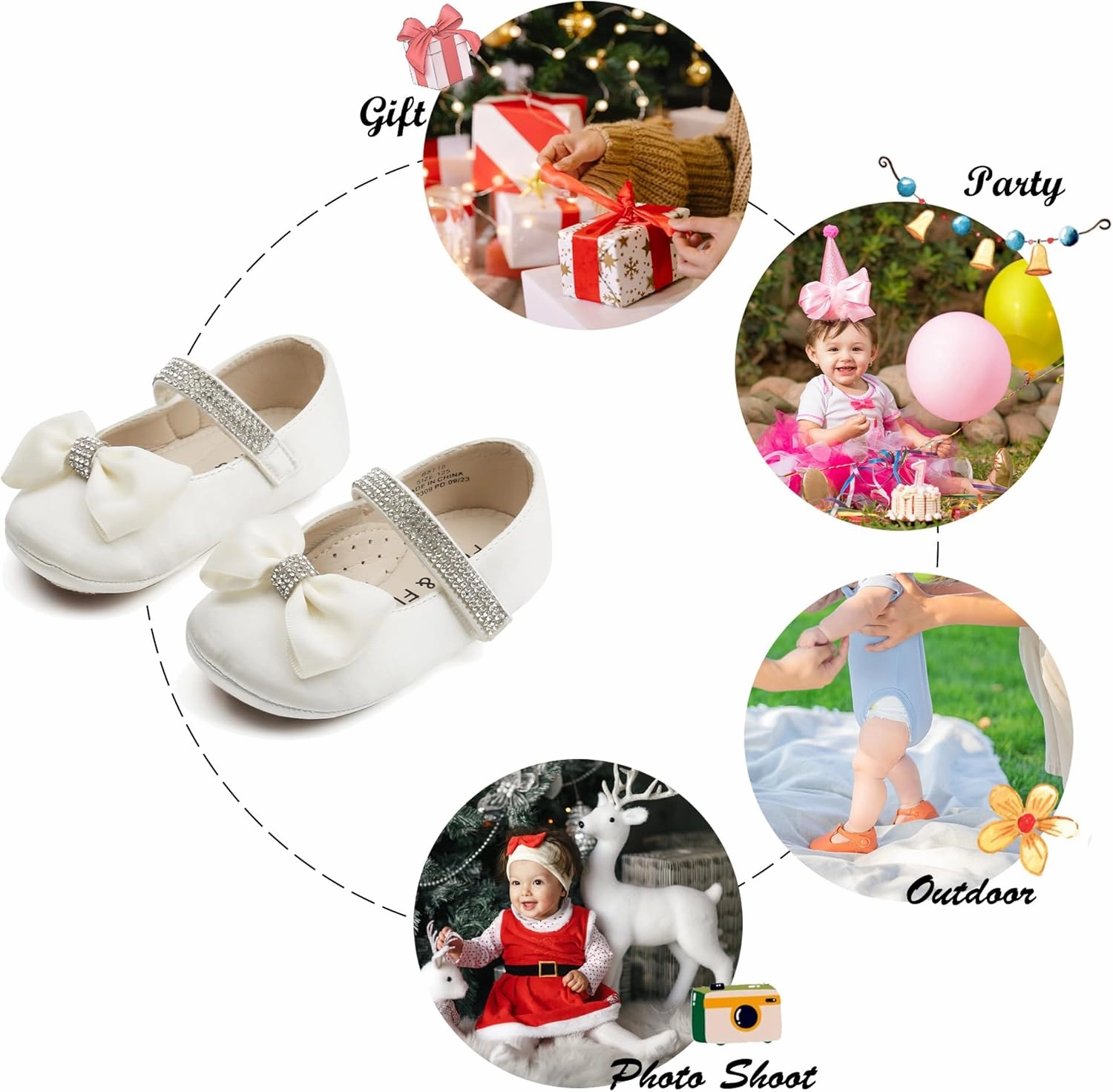 Felix & Flora Soft Sole Baby Shoes - Infant Baby Walking Shoes Moccasinss Rubber Sole Crib Shoes