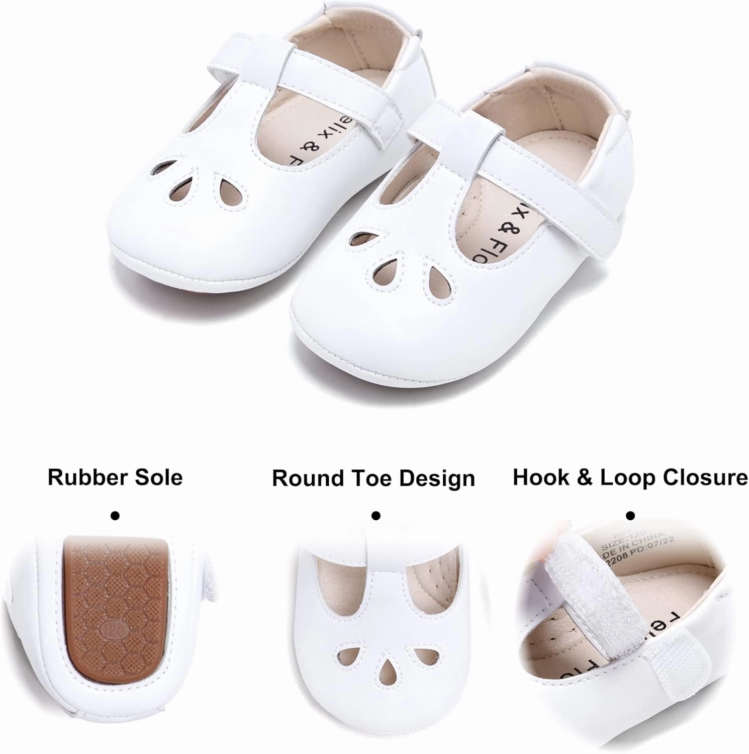 Felix & Flora Soft Sole Baby Shoes - Infant Baby Walking Shoes Moccasinss Rubber Sole Crib Shoes