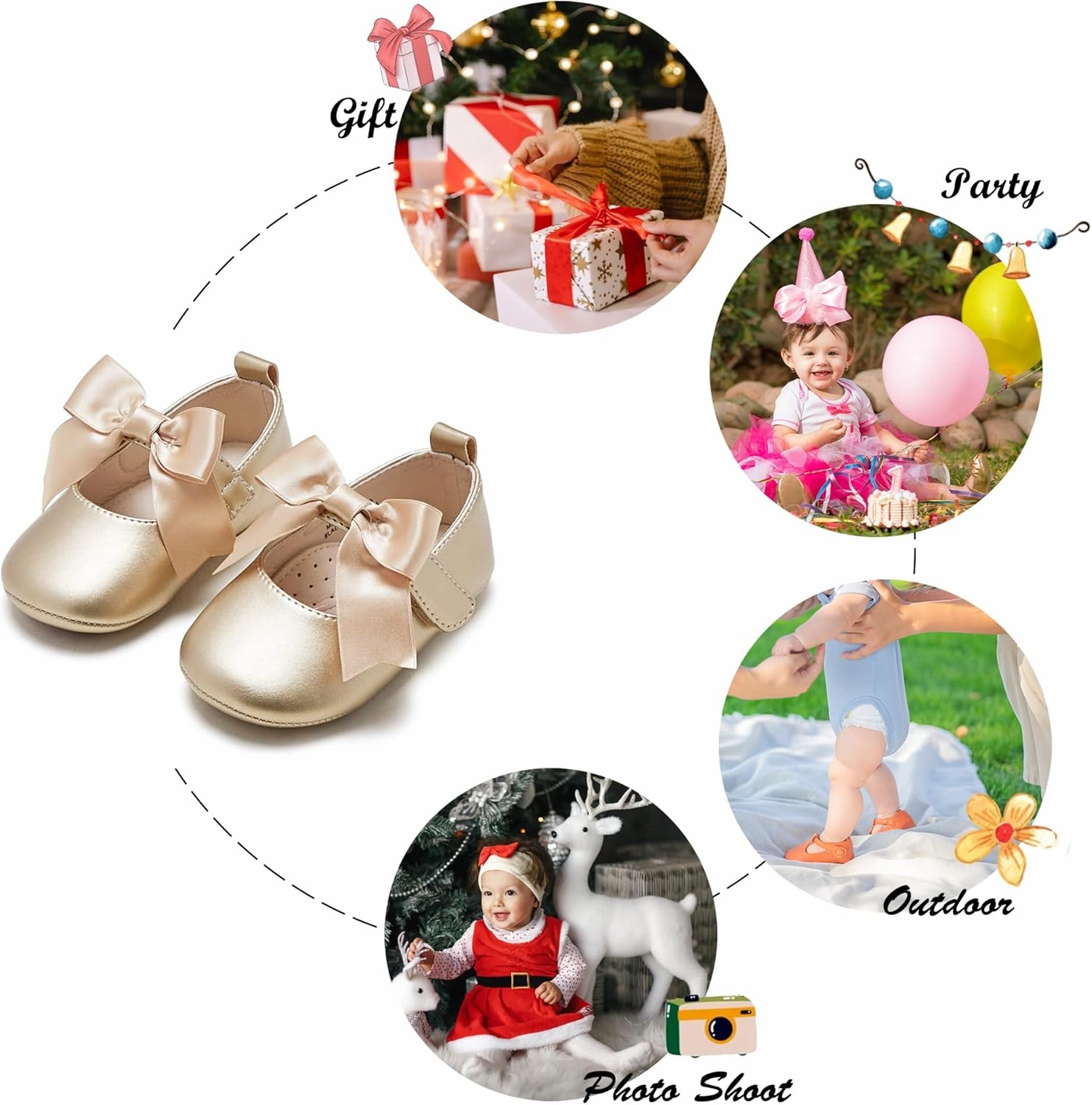 Felix & Flora Soft Sole Baby Shoes - Infant Baby Walking Shoes Moccasinss Rubber Sole Crib Shoes