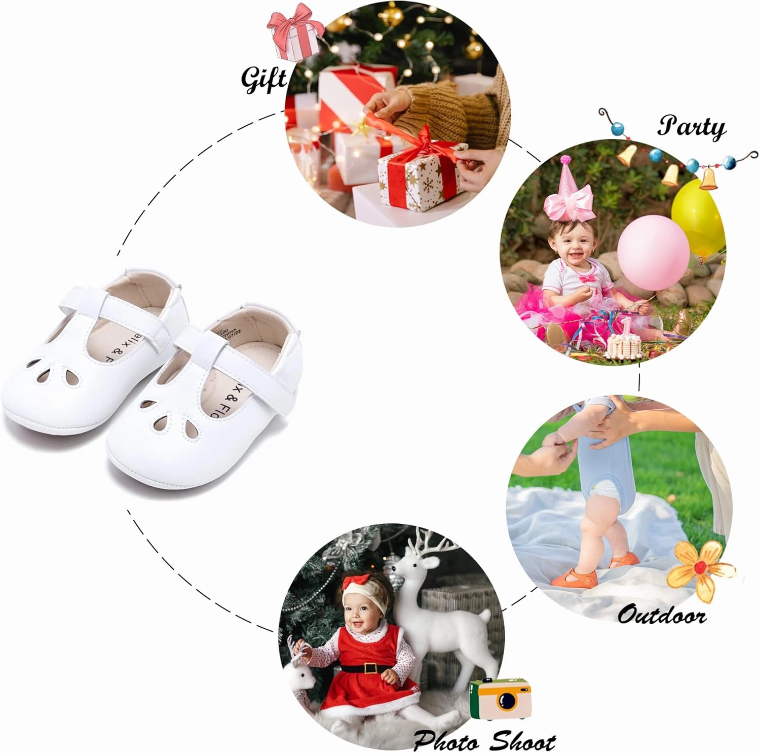 Felix & Flora Soft Sole Baby Shoes - Infant Baby Walking Shoes Moccasinss Rubber Sole Crib Shoes