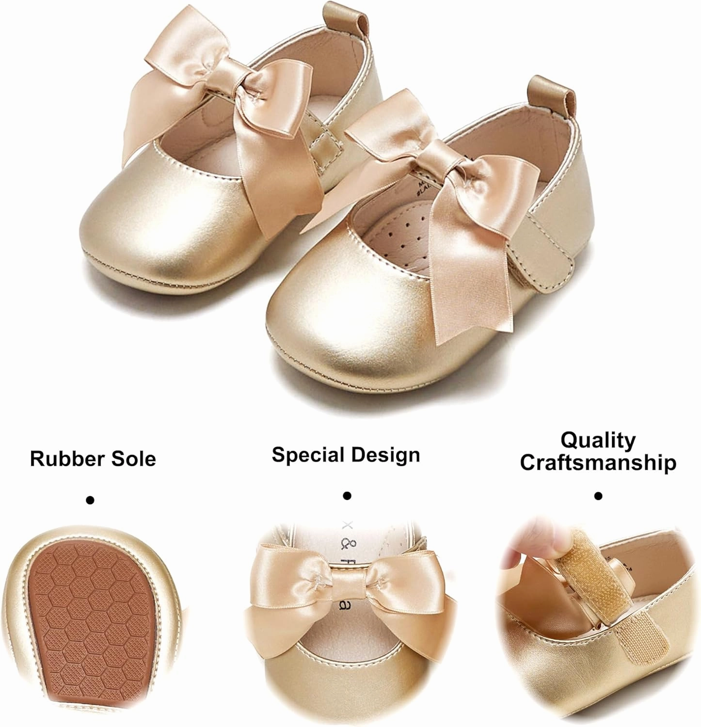 Felix & Flora Soft Sole Baby Shoes - Infant Baby Walking Shoes Moccasinss Rubber Sole Crib Shoes