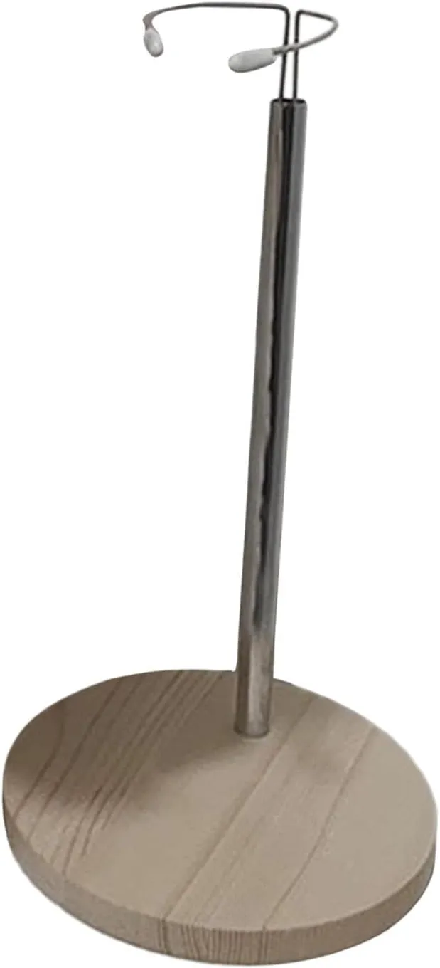 Figure Display Stand for Dolls, Wooden Base Support for Action Figures, 16cm