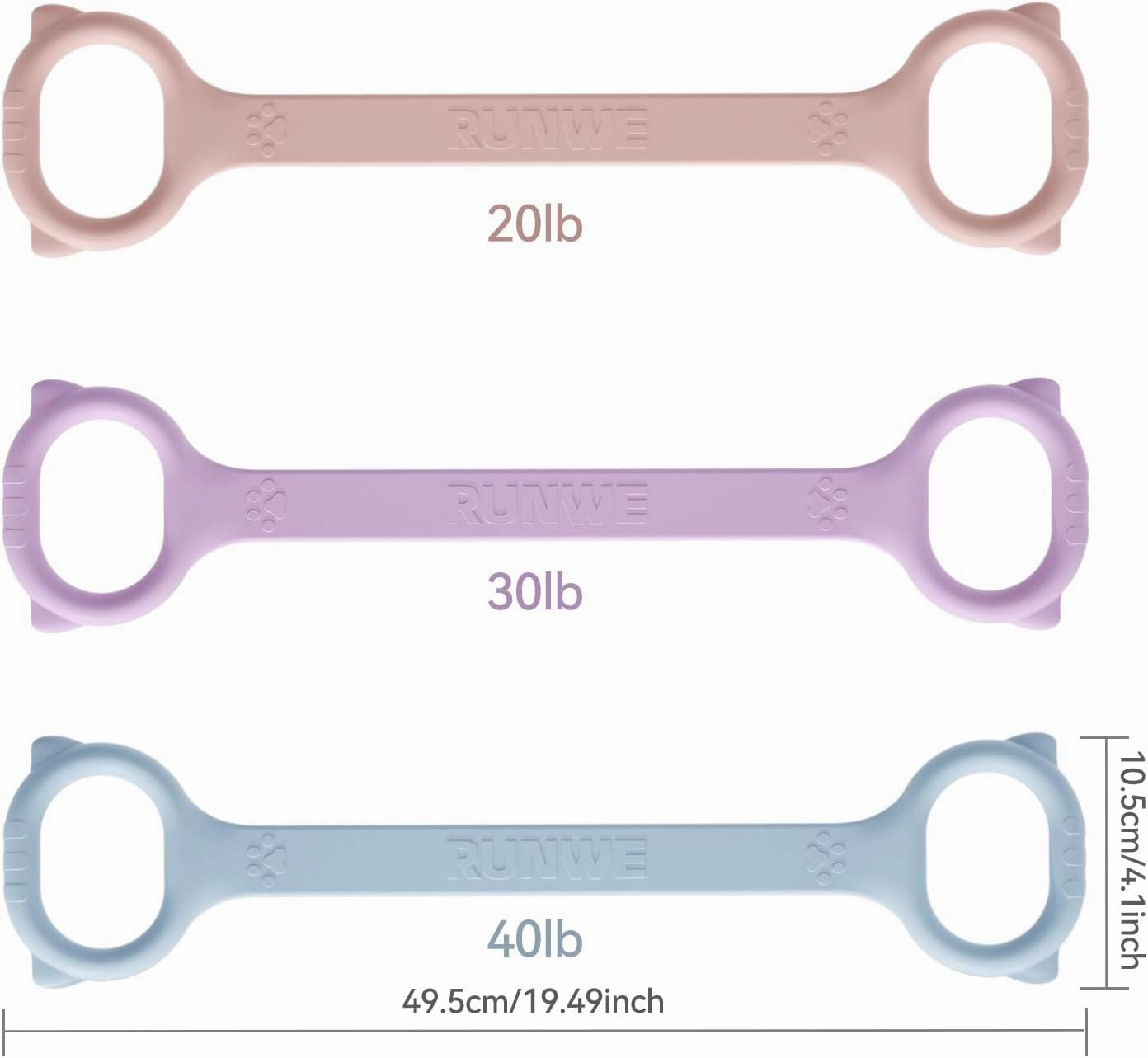 Figure 8 Workout Resistance Band - 3 Elasticities Optional 20 30 40lb, Thicker Durable Arm Back Shoulder Exercise Elastic Rope Yoga Straps Pilates Flexbands, Physical Therapy Stretch Bands