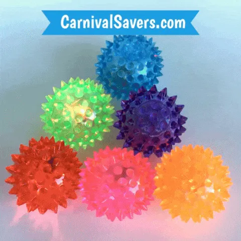 Flashing Spiky Balls (24 total balls in 2 bags) $1.56 each