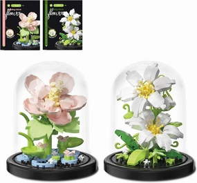Flowers Bouquet Toys Micro Bricks Building Set with Dust Cover,2 Kinds of Hibiscus Creative Artificial Flower for Boys and Girls,Gifts Ideas for Anniversary, for mom Kids