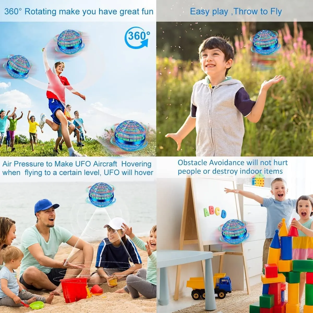 Flying Toys Galaxy Boomerang Ball, Hover Orb, Fly Spinners for Kids Adults Indoor Outdoor Toys, Cool Toys for 6 7 8 9 10  Years Old Boys Girls Teens