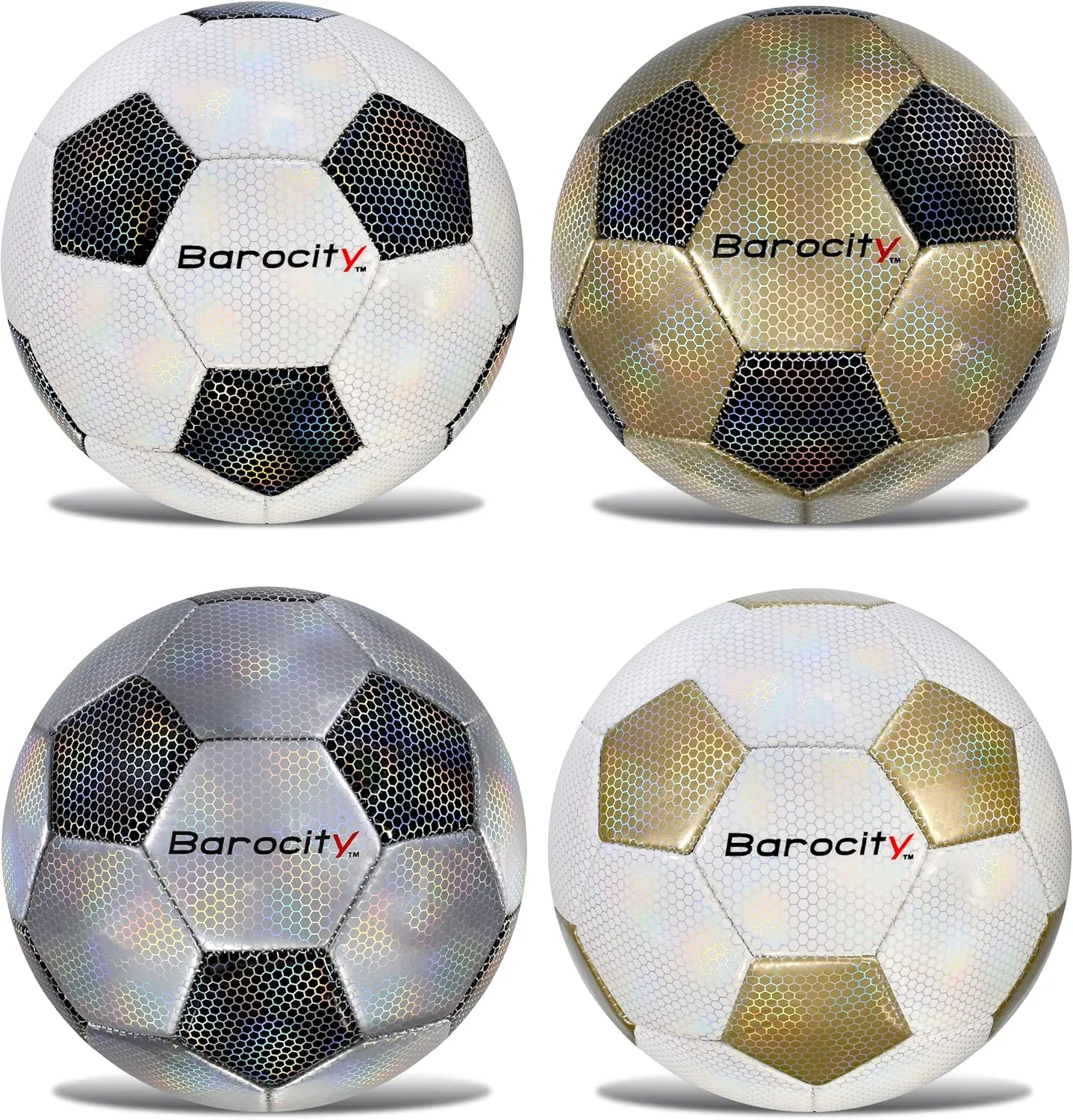 Footballs for Kids Pee Wee – Premium Official Match Ball with Reflective Rainbow Hex Pattern, Durable for Indoor and Outdoor Training