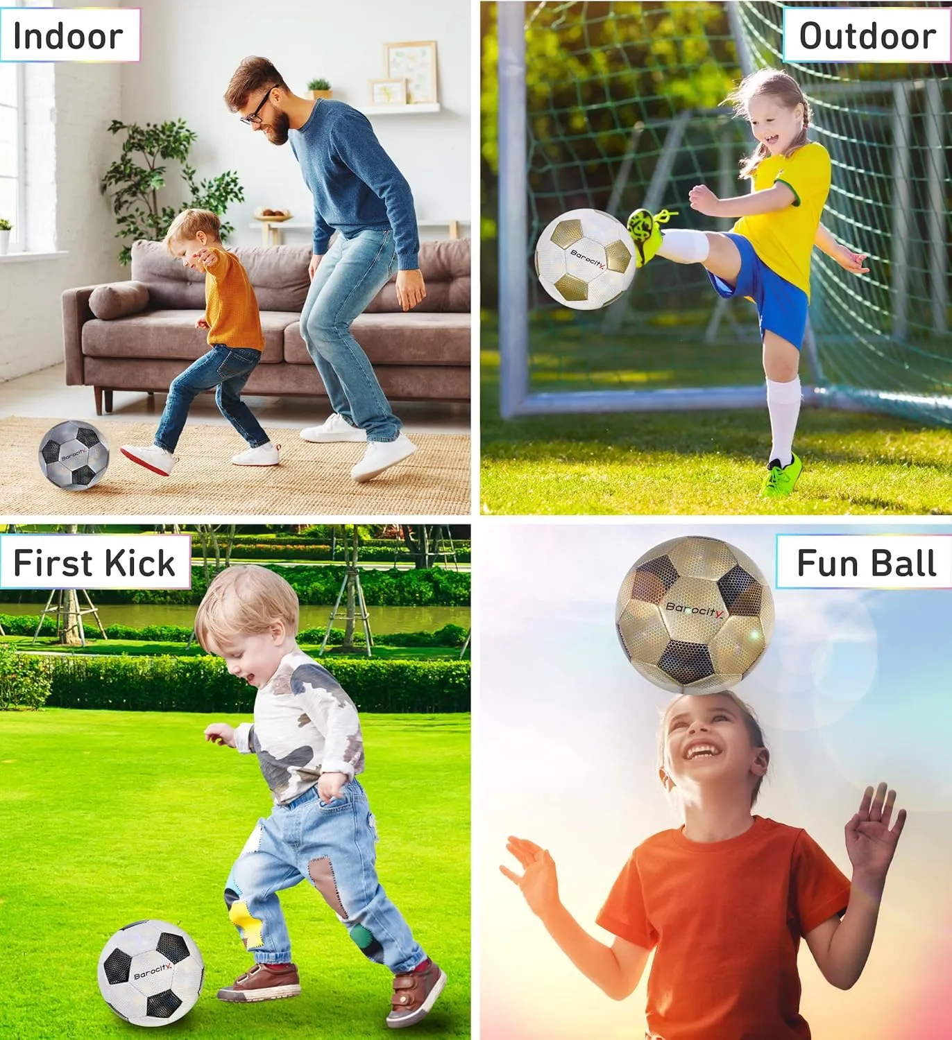 Footballs for Kids Pee Wee – Premium Official Match Ball with Reflective Rainbow Hex Pattern, Durable for Indoor and Outdoor Training