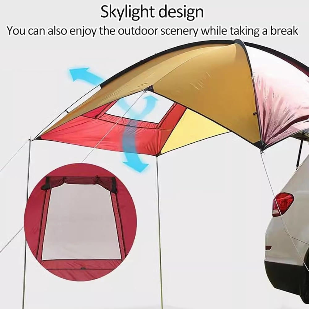 for Ford Ranger/S-Max/Transit/Transit Custom Car Awning,Portable Awning Canopy Ventilation for Camping Vehicle Awning Instant Shelter for Camping,A White