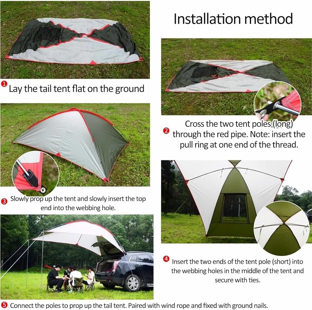 for Ford Ranger/S-Max/Transit/Transit Custom Car Awning,Portable Awning Canopy Ventilation for Camping Vehicle Awning Instant Shelter for Camping,A White