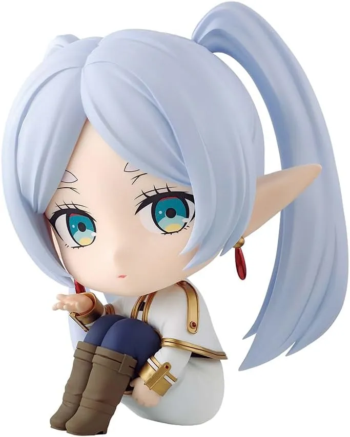 Frieren Look up Figure Cute Sitting Pose Mini Anime Figurine Frieren Fern Action Figure 11cm Cartoon Cake Topper Desktop Decoration Collectibles
