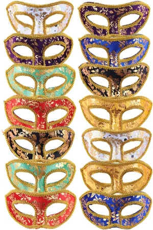 Frigatebird 14 Pieces Masquerade Masks, Half Face Mardi Gras Masquerade Mask Venetian Masks Set for Carnival Dress Party