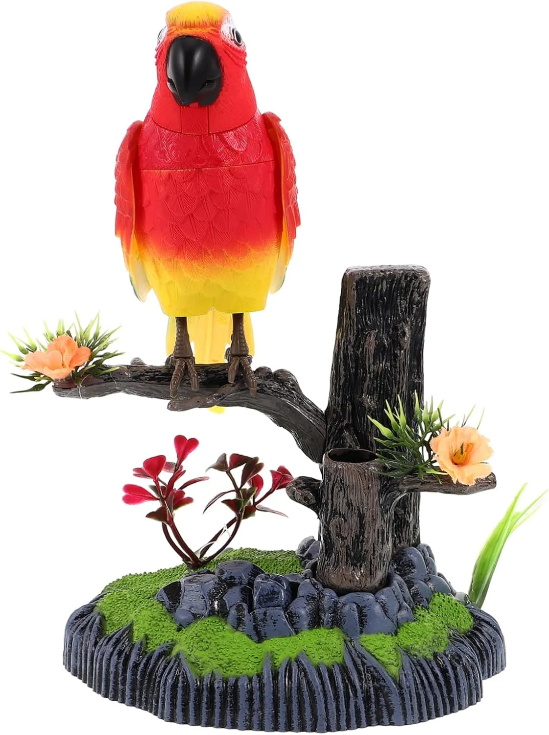 Funny Parrot Toy Electric Bird Toy for Kids Plastic Bird Figurine Interactive Plaything
