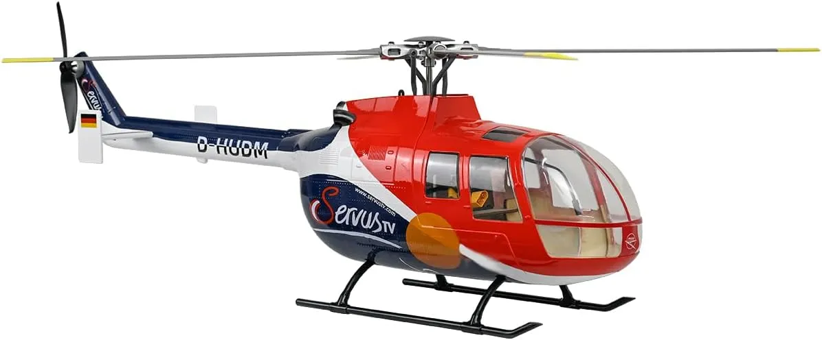 FunXylophy Fly Wing BO105 RC Helicopter, 470 Size 2.4G 6CH Military RC Helicopter with H1 Flight Controller, GPS Positioning, Remote Control Airplane for Adults (RTF Version)