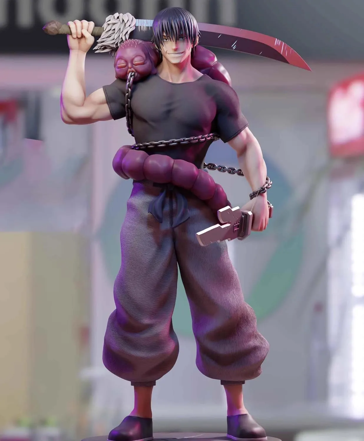 Fushiguro Toji Figure Statue JJK Figure Model, 22cm Standing Pose Anime Action Figure JJK Fushiguro Toji Statue Handmade Collectible Desktop Decoration Gifts for Fans