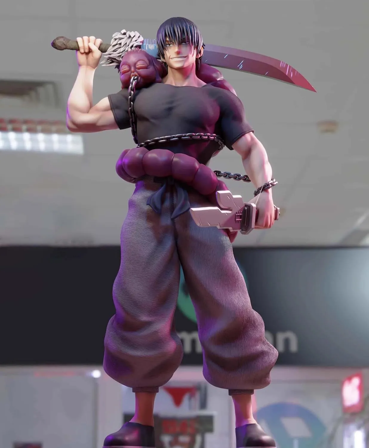 Fushiguro Toji Figure Statue JJK Figure Model, 22cm Standing Pose Anime Action Figure JJK Fushiguro Toji Statue Handmade Collectible Desktop Decoration Gifts for Fans