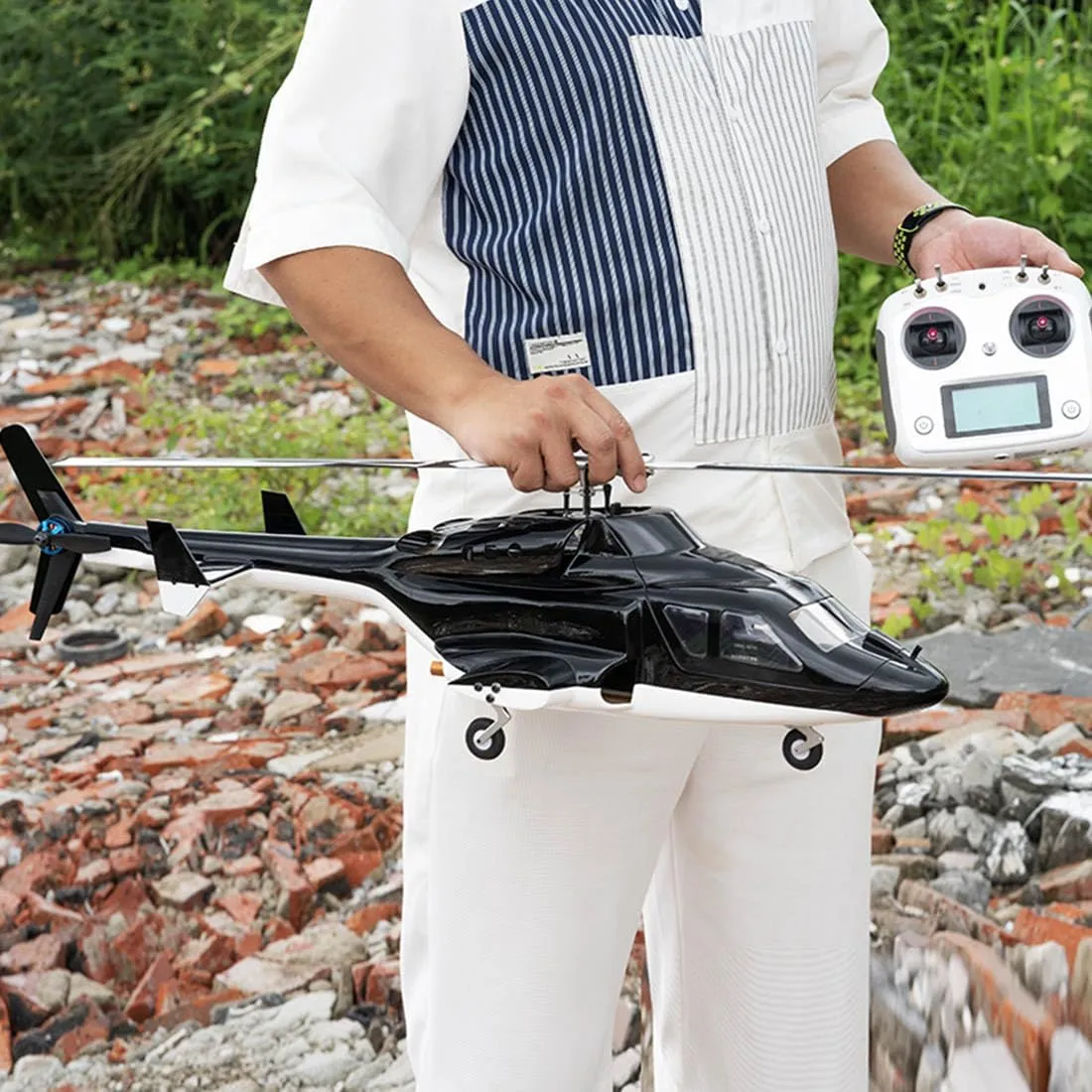 FW450L AW RC Helicopter for Adults, 450-Class 2.4G 6CH Military Remote Control Helicopter, 1 Battery RC Armed Helicopter Mode 1 Right-Hand Flight Control, Gift -PNP RTF