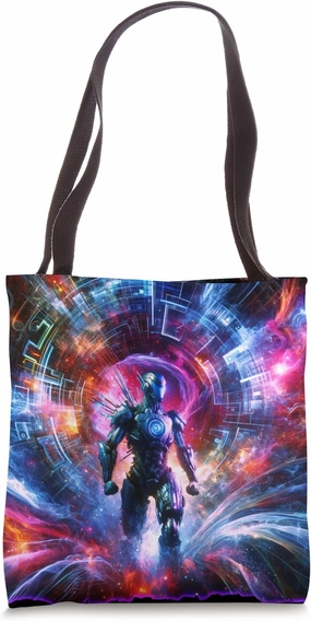 Galactic Guardian Time Traveller: Interstellar Alien Warrior Tote Bag