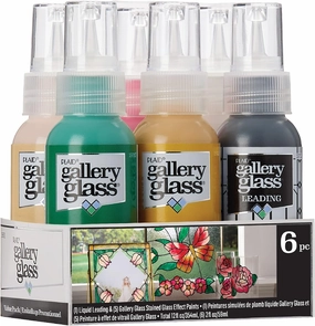Gallery Glass, Floral Stained Kit, Glass Paint Set for DIY Arts and Crafts, Perfect for Beginners and Artists, 1 Count (Pack of 6)
