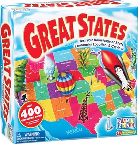Game Zone Great States - Fun and Educational Geography Game for Ages 7  - An Engaging Way to Learn about the 50 States with Friends and Family