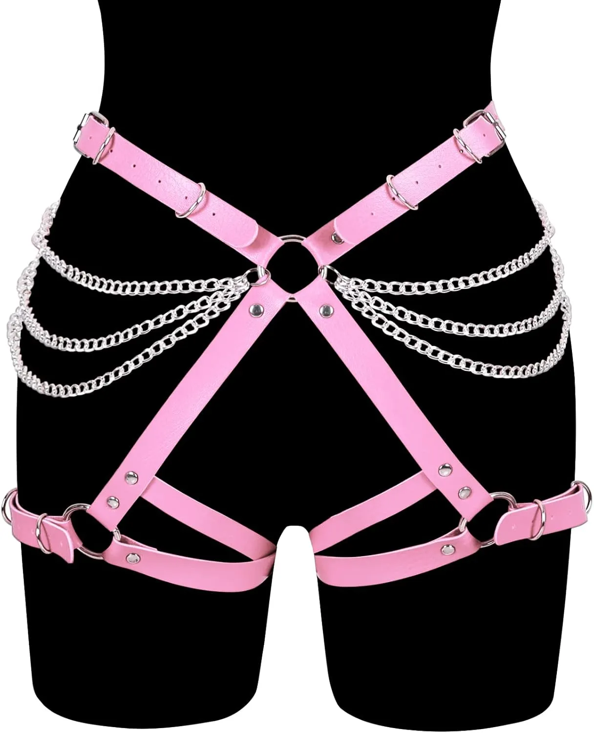 Garter Belt Leg Strap Rave Body Chain Gothic Harness for women Leather cage Dance Rock Festival Punk Photography