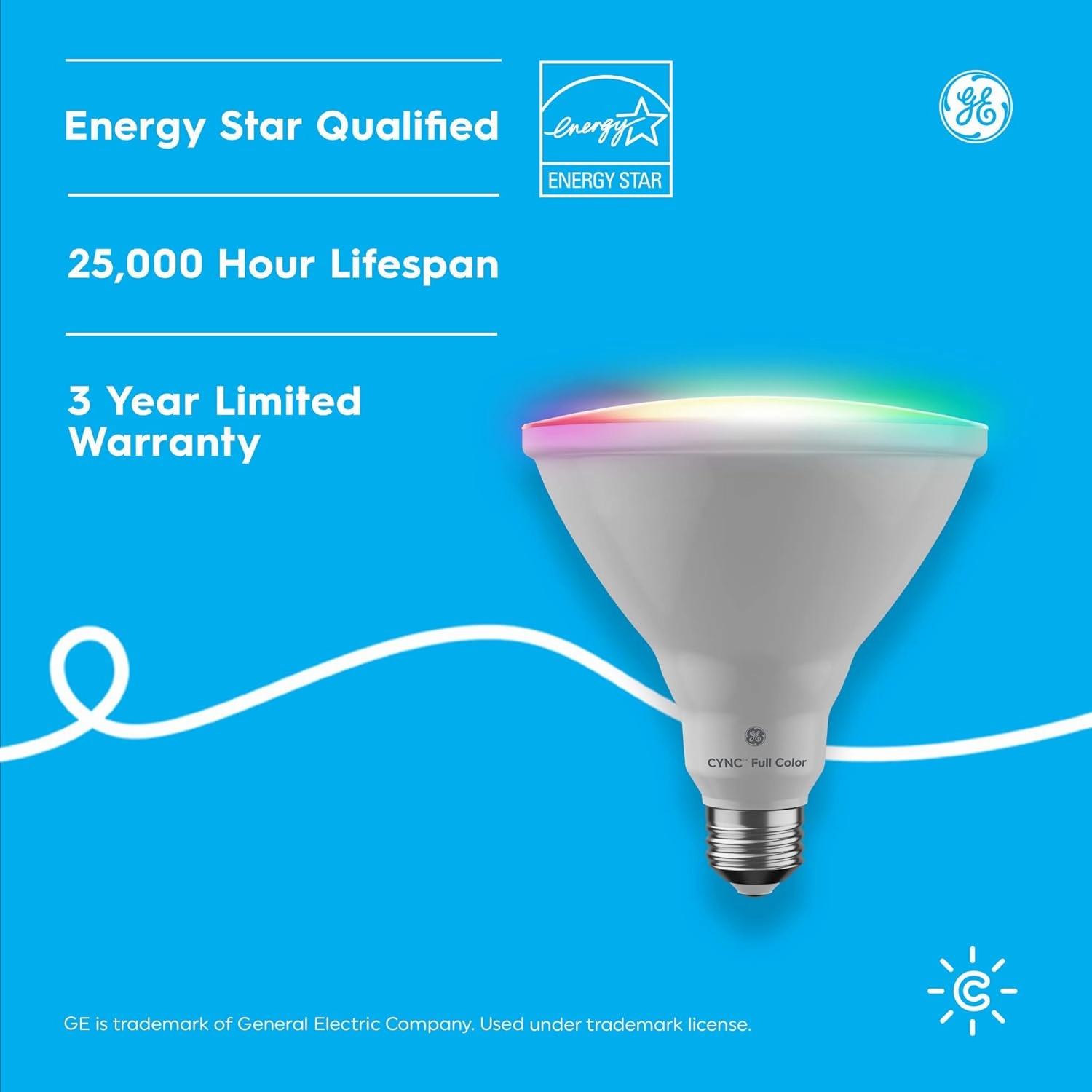 GE CYNC Smart LED Light Bulbs, Color Changing Lights, Bluetooth and Wi-Fi Lights,Compatible with Alexa and Google Home, PAR38 Outdoor Floodlight Bulbs (4 Pack)