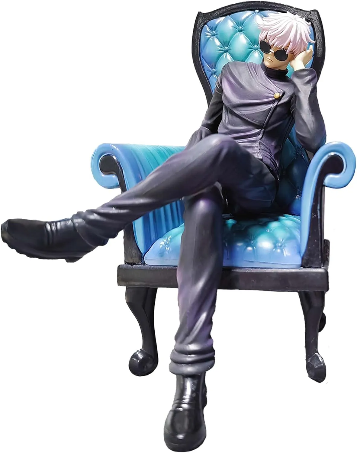 Geto Suguru Figure JJK Statue, 1/7 Scale Sitting on Chair Anime Action Figure Sculpture JJK Geto Suguru Statue Handmade Collectible Desktop Decoration Gifts for Fans