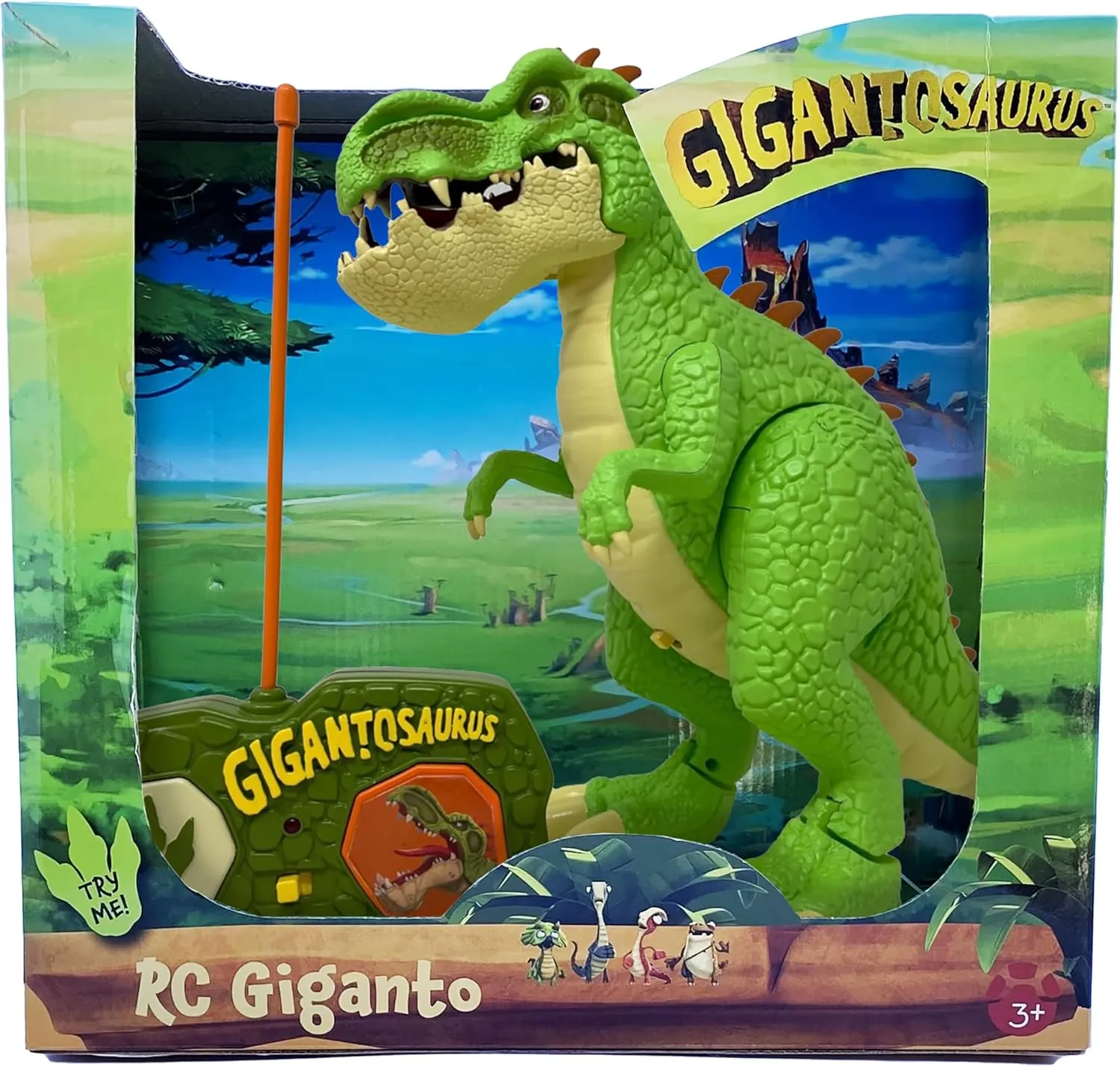 Gigantosaurus: RC Giganto - Green Dinosaur Action Figure, Radio Controlled Toy, Walks, Roars, Light Effects, Smoking Mouth, TV Series, Kids Ages 3 