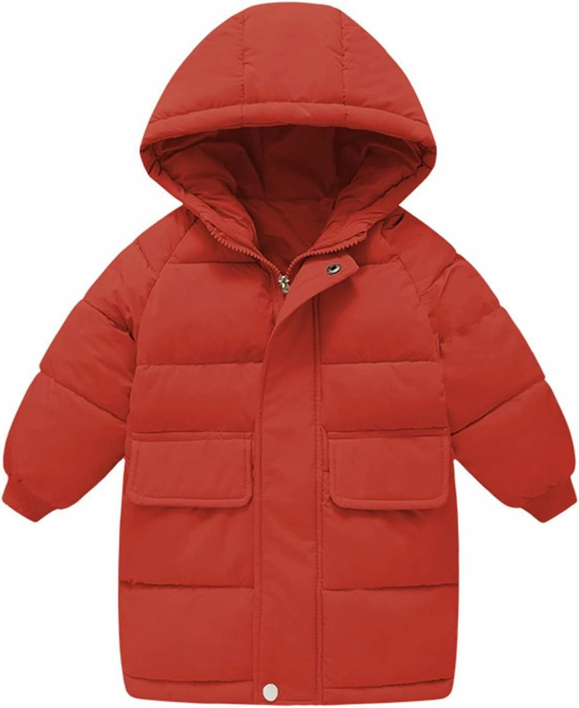 Girls' Long Hooded Puffer Jacket Kids Winter Thicken Padded Down Coat Toddler Water Resistant Quilted Puffer Coat