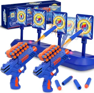 GMAOPHY Digital Shooting Targets with 2 Foam Dart Toy Blaster, Kids Shooting Game Toys, Electronic Scoring Auto Reset 4 Targets, Birthday for Ages 5 6 7 8 9 10  Years Old Kids Boys Girls