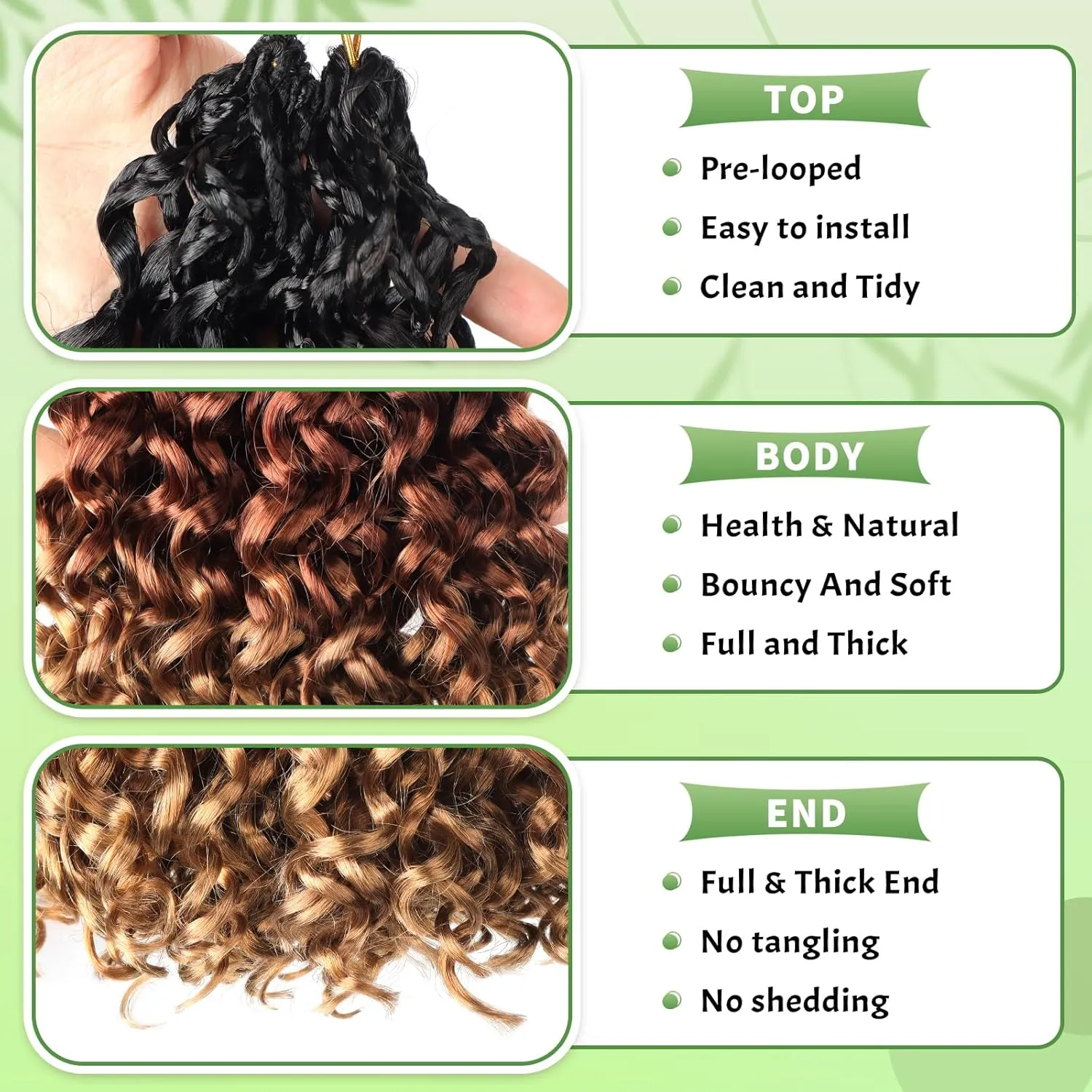 Gogo Curl Crochet Hair 8 Packs Ocean Wave Crochet Hair Pre Looped Deep Twist Goddess Box Braids Curly Water Wave Synthetic Braiding Hair For Black Women (#T1B/30/27, 18 Inch (Pack of 8))