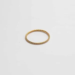 Gold Rope Twist Stacking Ring