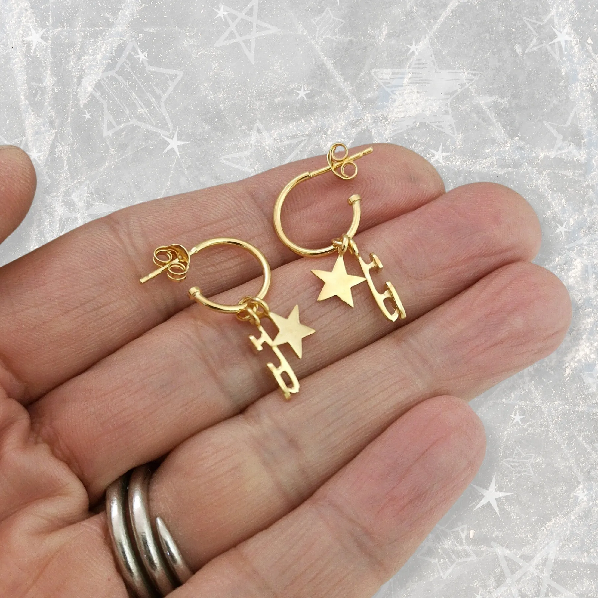 Gold 'Shine Bright' Hoop Earrings