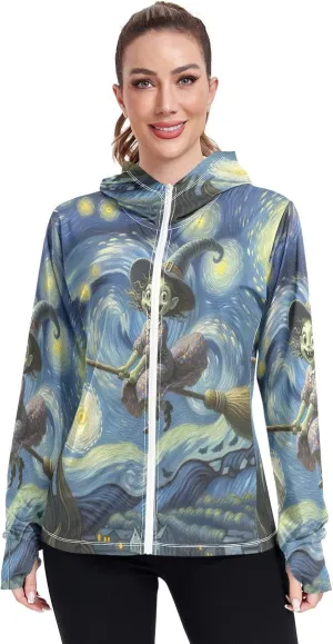 Golfing Bear Workout Hoodie Upf 50 , Sunscreen Shirts Women Long Sleeve, Zip Hoodie, Outdoor Clothing Women