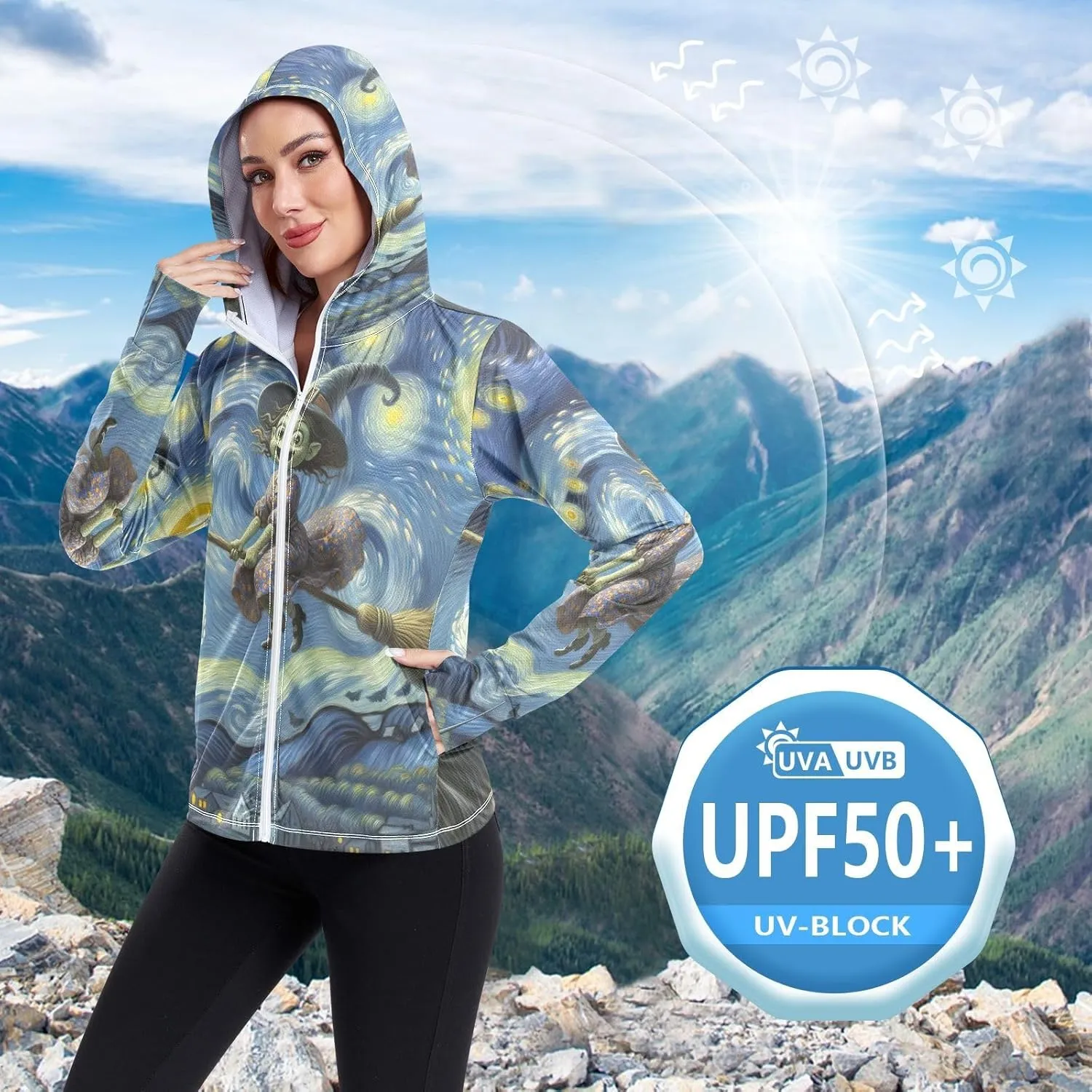 Golfing Bear Workout Hoodie Upf 50 , Sunscreen Shirts Women Long Sleeve, Zip Hoodie, Outdoor Clothing Women