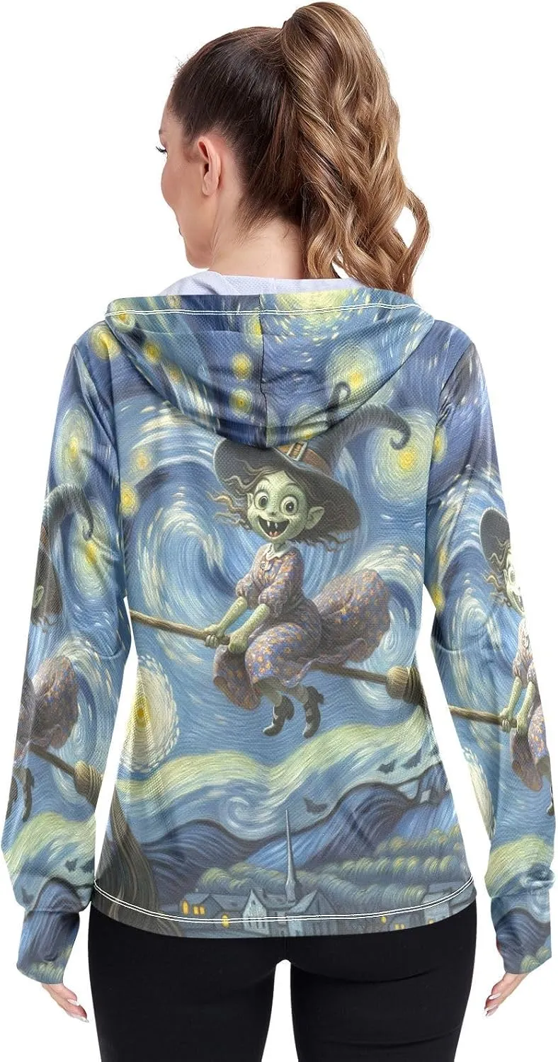 Golfing Bear Workout Hoodie Upf 50 , Sunscreen Shirts Women Long Sleeve, Zip Hoodie, Outdoor Clothing Women