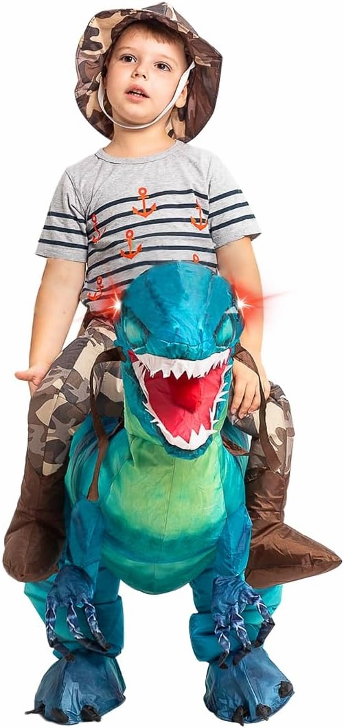 GOOSH Inflatable Dinosaur Costume for Kids Halloween Costumes Boys Girls Funny Blow up Costume for Halloween Party Cosplay…
