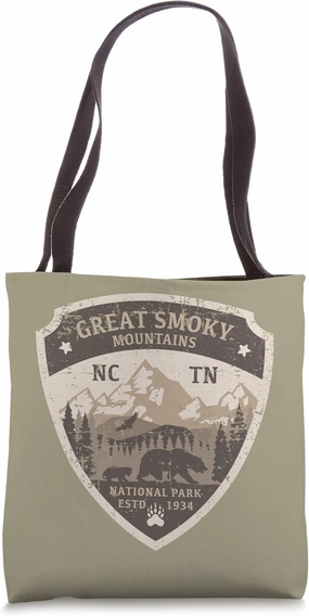 Great Smoky Mountains National Park NC TN Distressed Design Tote Bag