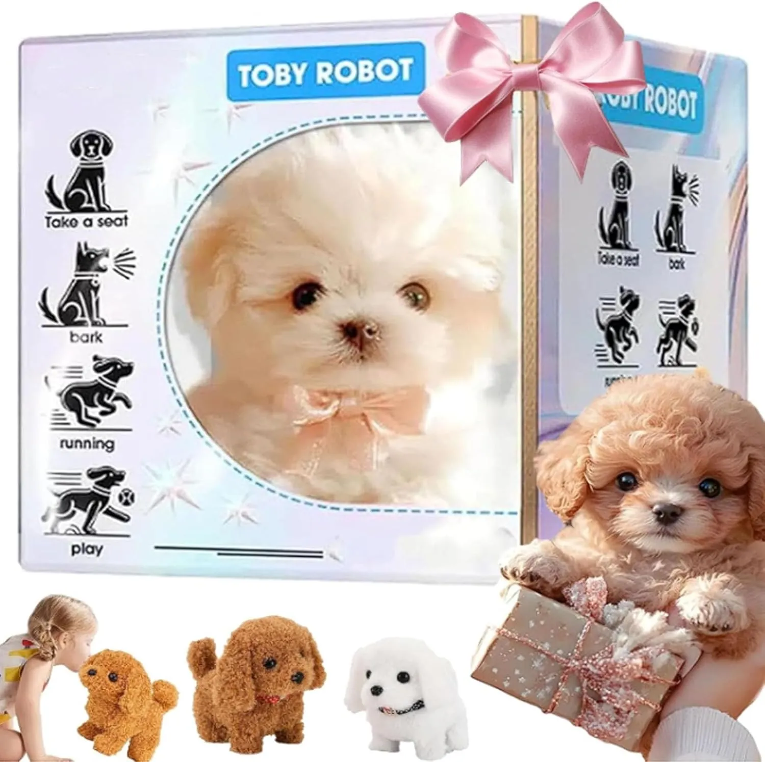 Grishay Goldenpal, Robot Dog - Robot Bionic Puppy,My Realistic Robotic Puppy,Electronic Interactive Stuffed That Looks Real-Walking,Sit Barks Walk Run (A1)
