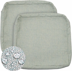 GUEGLSA Replacement Outdoor Cushion Covers 22x20x4 inch, Waterproof Patio Seat Cushion Slipcovers, Chair Cushion Slip Cover, Set of 2, Cream Turquoise