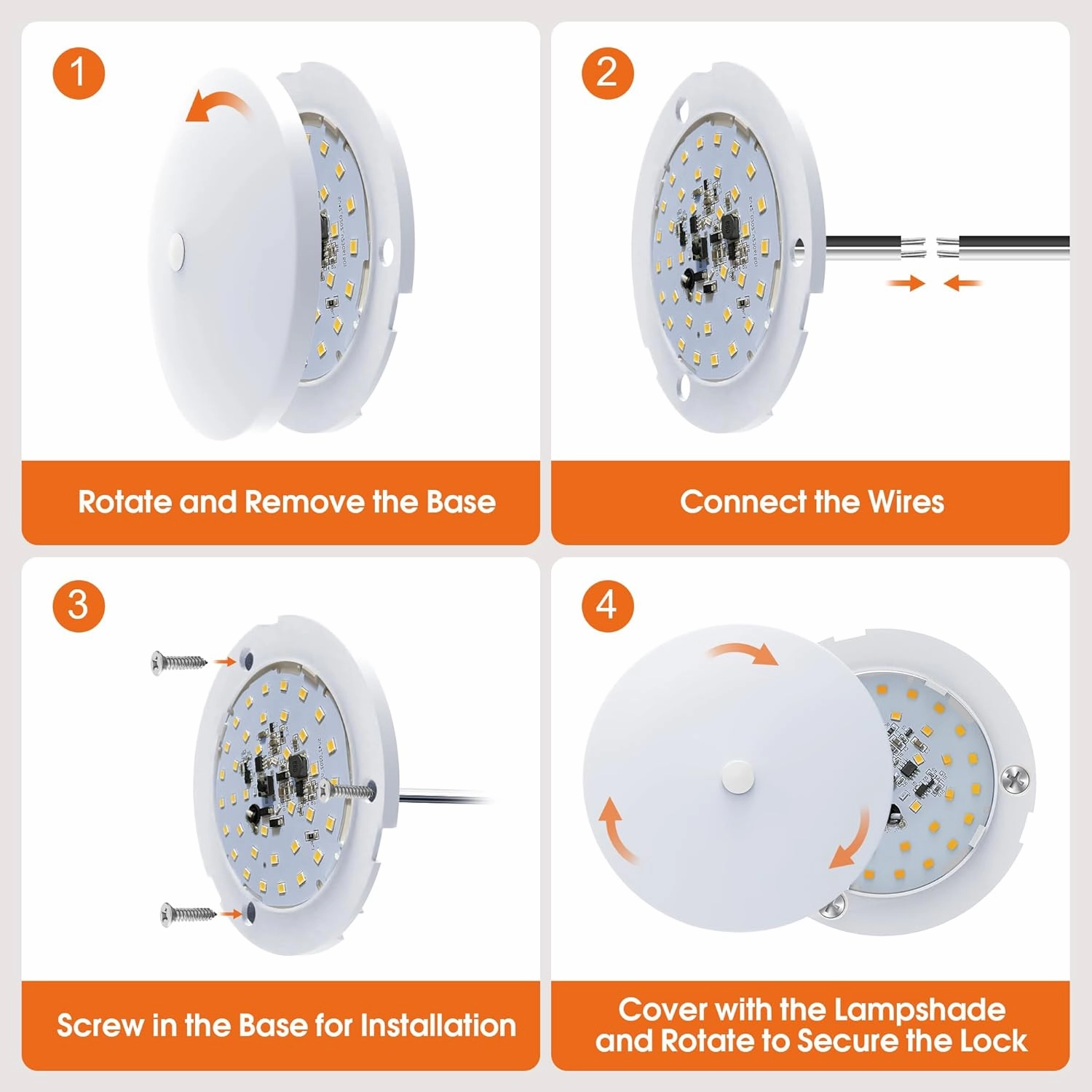 GZV RV Interior Lights, RV LED Ceiling Puck Light, 4 Pack 4.5 Inch 12V, RV Boat Interior Lighting, Dimmable Light for Camper Travel Trailer Motorhome(4000K with Nature White)