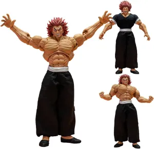 Hanma Yujiro Figures, Hanma Anime Figure Movable Joints with Interchangeable Accessories Real Cloth Action Figurine