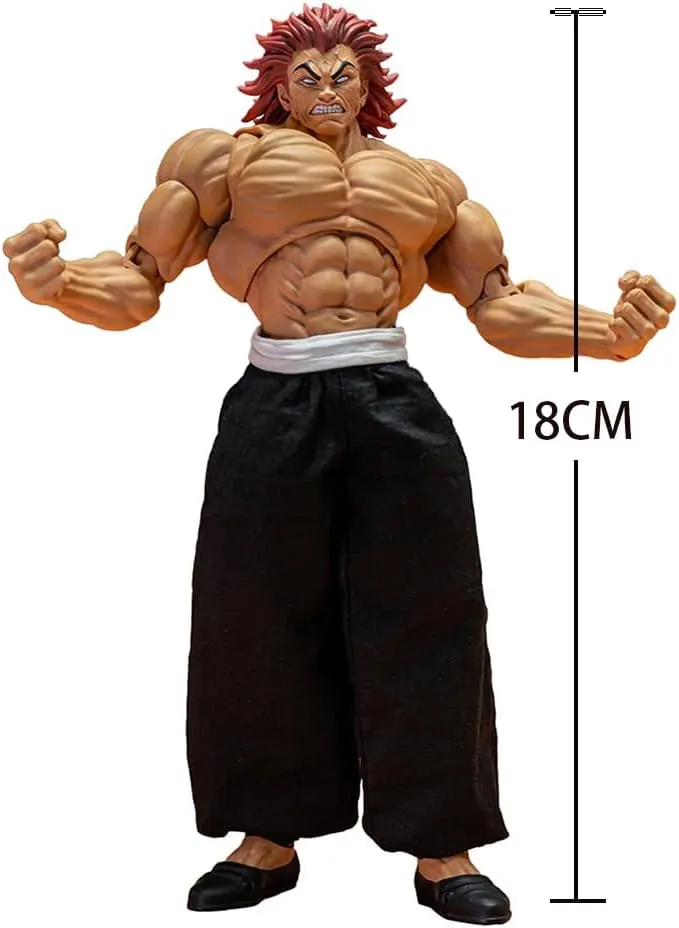 Hanma Yujiro Figures, Hanma Anime Figure Movable Joints with Interchangeable Accessories Real Cloth Action Figurine