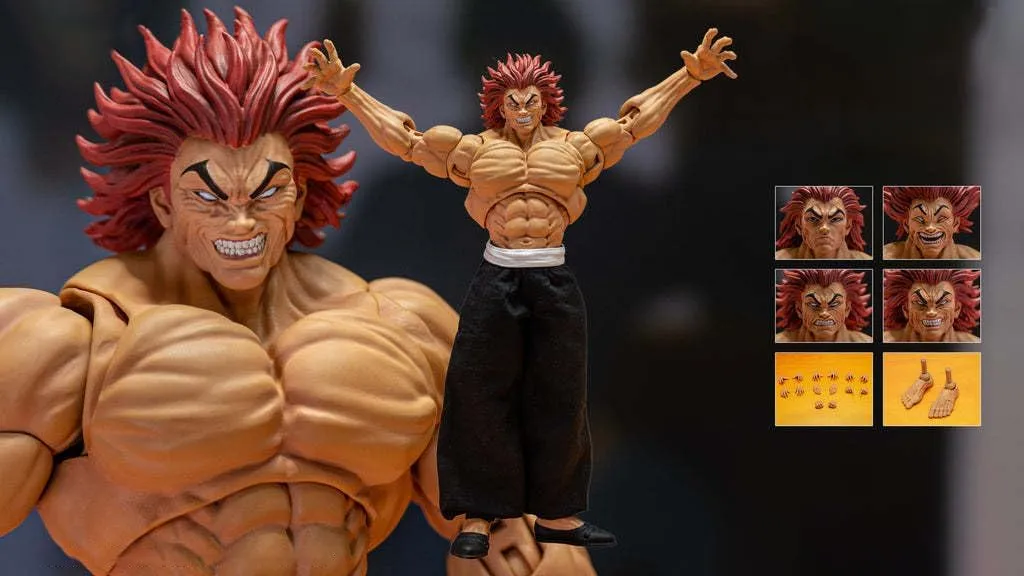 Hanma Yujiro Figures, Hanma Anime Figure Movable Joints with Interchangeable Accessories Real Cloth Action Figurine