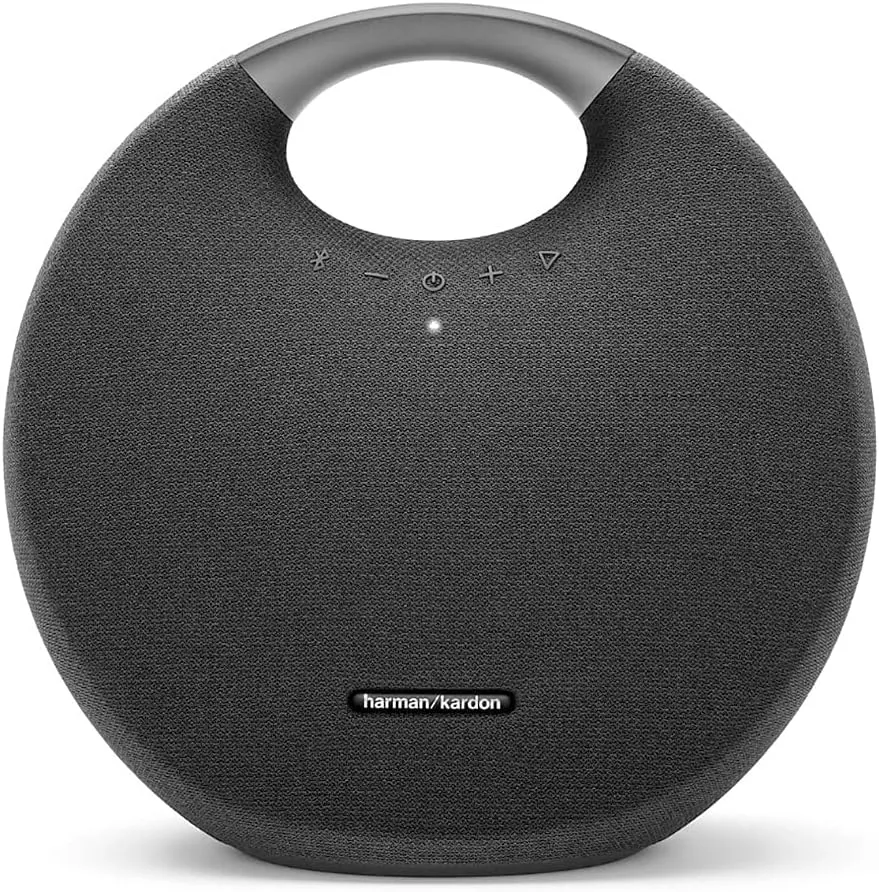 Harman Kardon Onyx Studio 6 Wireless Bluetooth Speaker - IPX7 Waterproof Extra Bass Sound System with Rechargeable Battery and Built-in Microphone - Black